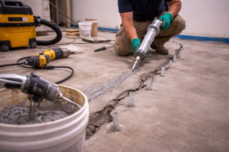 Cracked Basement Floor Repair in Walton County, GA