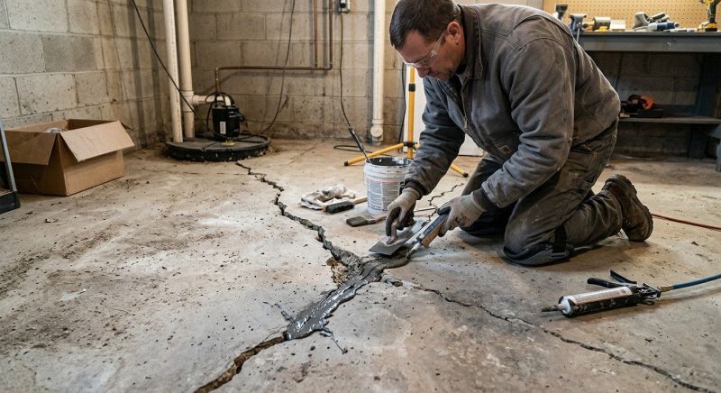 Cracked Basement Floor Repair in Walton County, GA
